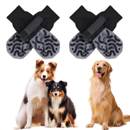 4-Pack Anti-Slip Dog Socks, Prevent Licking and Biting of Hard Wooden Floors, Strong Grip, Paw Protection, Anti-Scratch, Double-Sided Anti-Slip Dog Socks